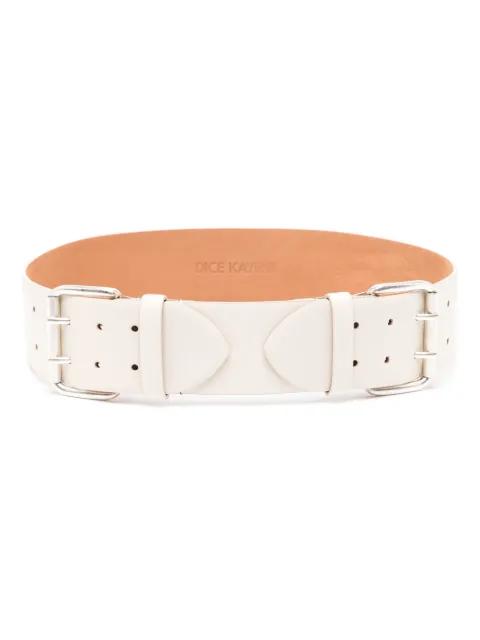 double-buckle leather belt by DICE KAYEK