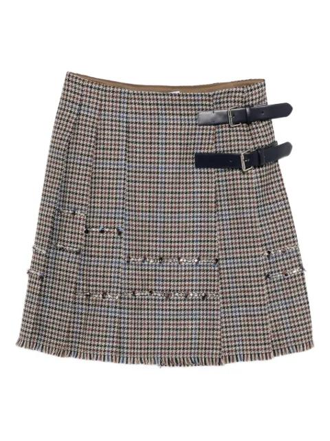 houndstooth-print pleated skirt by DICE KAYEK