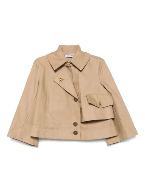 pleated back cropped trench jacket by DICE KAYEK