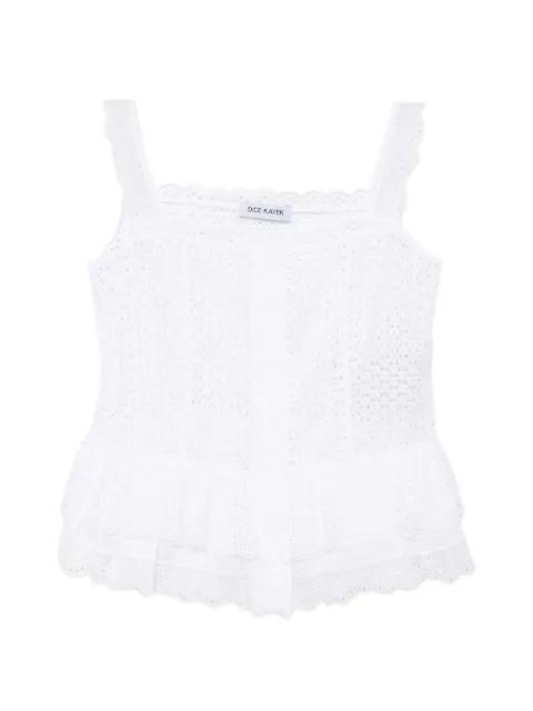 ruffled peplum top by DICE KAYEK