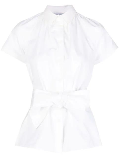 short-sleeve belted-waist blouse by DICE KAYEK