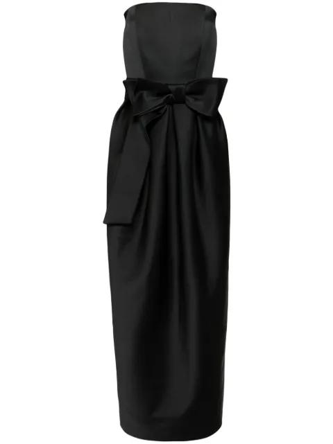 strapless bow-detail gown dress by DICE KAYEK