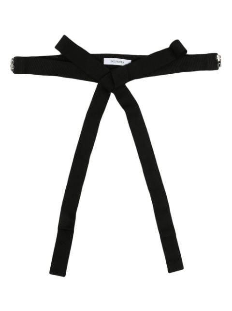 stud-embellished tie-fastening belt by DICE KAYEK