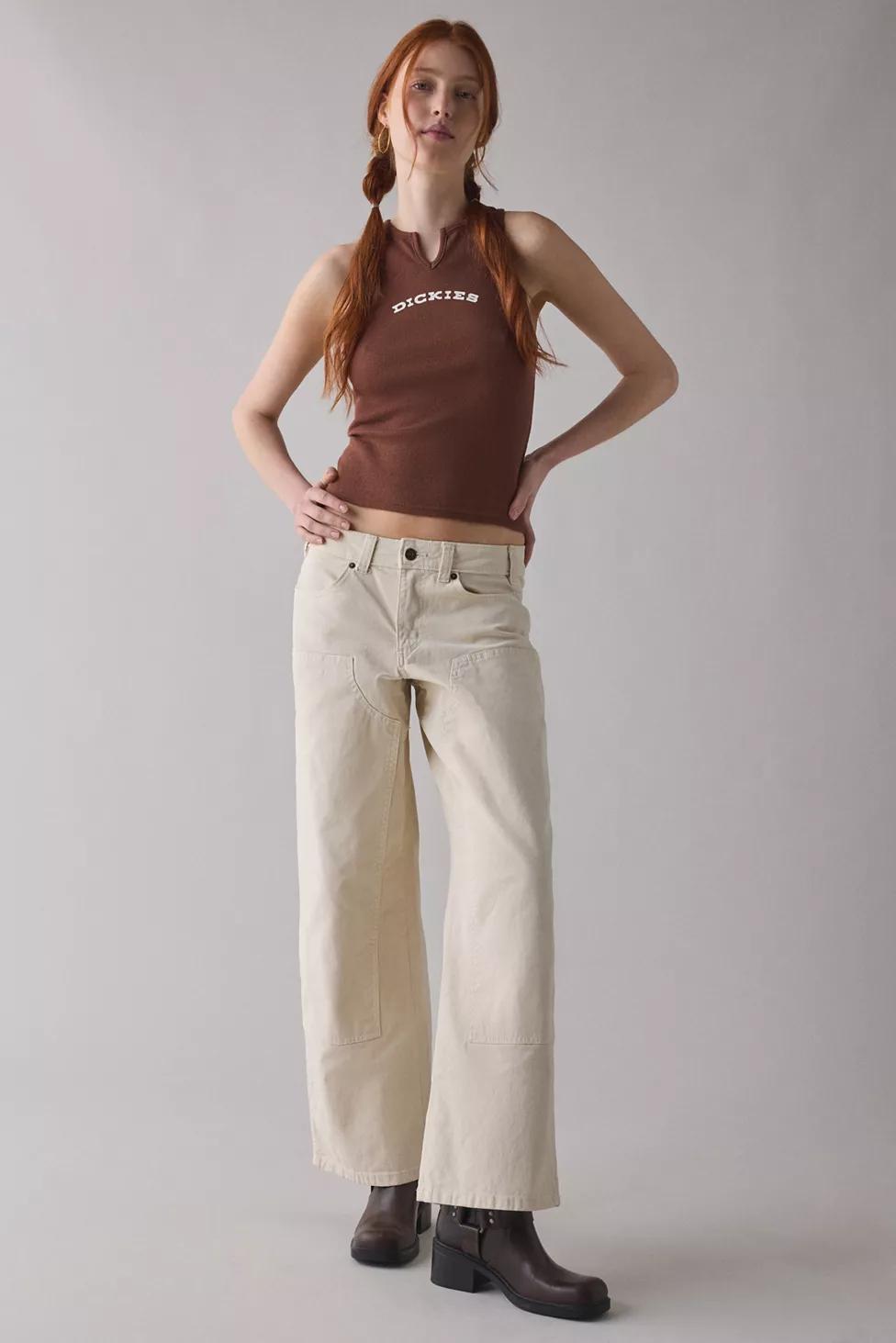 Dickies Graphic Split V-Neck Cropped Tank Top by DICKIES Dickies Graphic Split V-Neck Cropped Tank Top by DICKIES