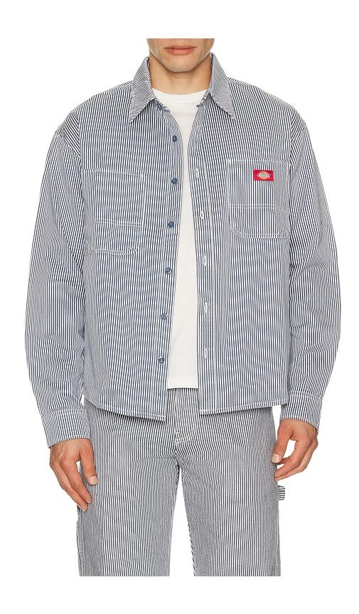 Dickies Hickory Long Sleeve Work Shirt in Slate by DICKIES