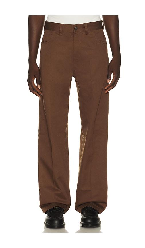 Dickies Loose Straight Twill Pant in Brown by DICKIES
