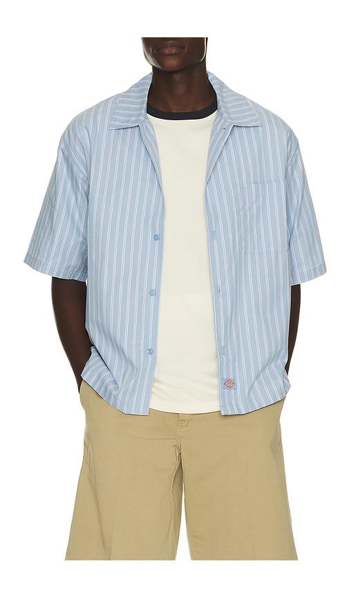 Dickies Venedocia Stripe Shirt in Baby Blue by DICKIES