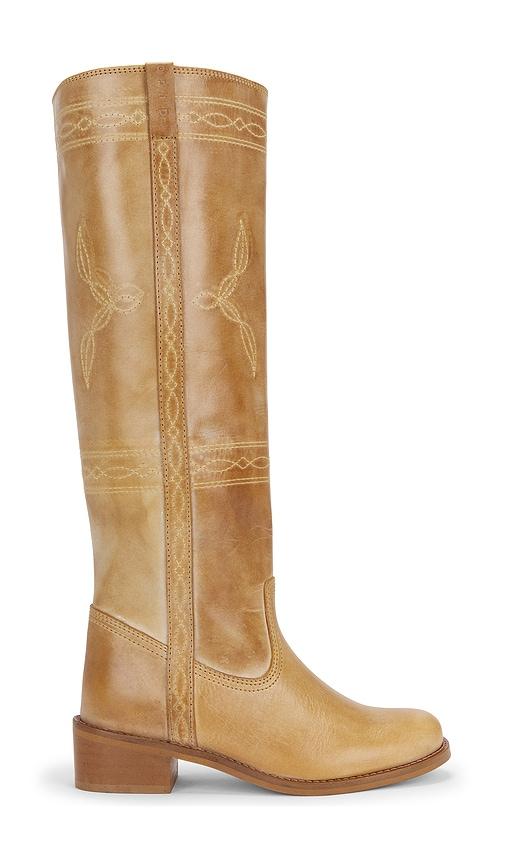 Dico Copenhagen Ann Gaucho With Western Stitching Boot in Tan by DICO COPENHAGEN