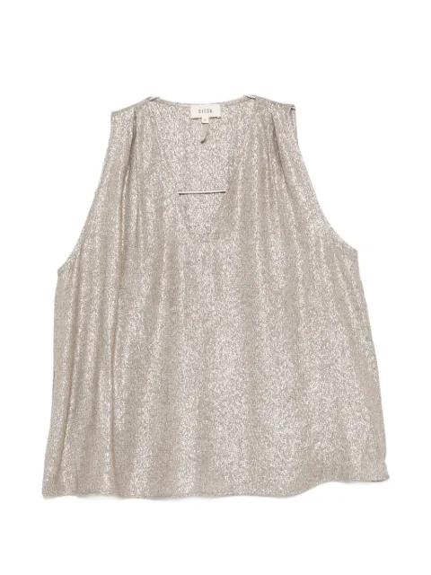 Taoda herringbone-pattern V-neck top by DIEGA