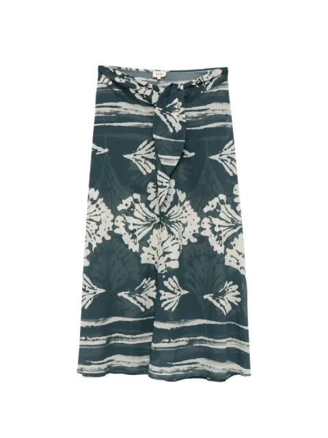 floral-print tie-waist midi skirt by DIEGA