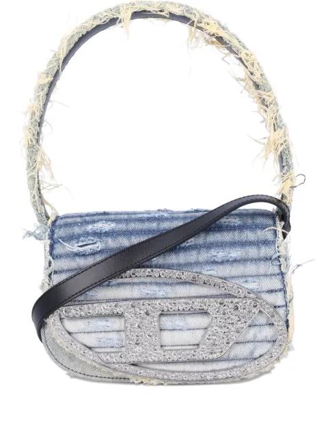 1DR crystal-embellished denim shoulder bag by DIESEL