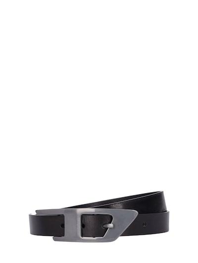 2.5cm D plaque leather belt by DIESEL