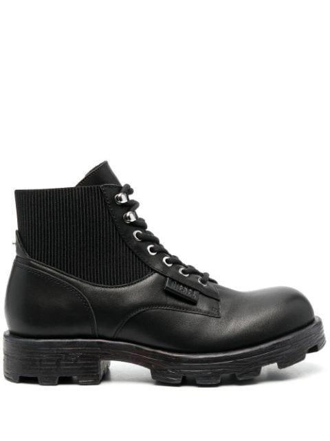 40mm leather combat boots by DIESEL