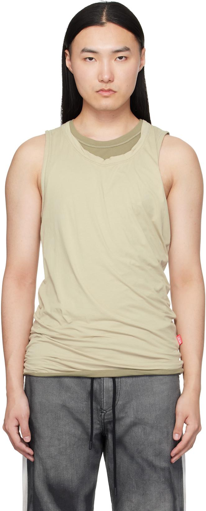 Beige T-Dred-Plain Tank Top by DIESEL