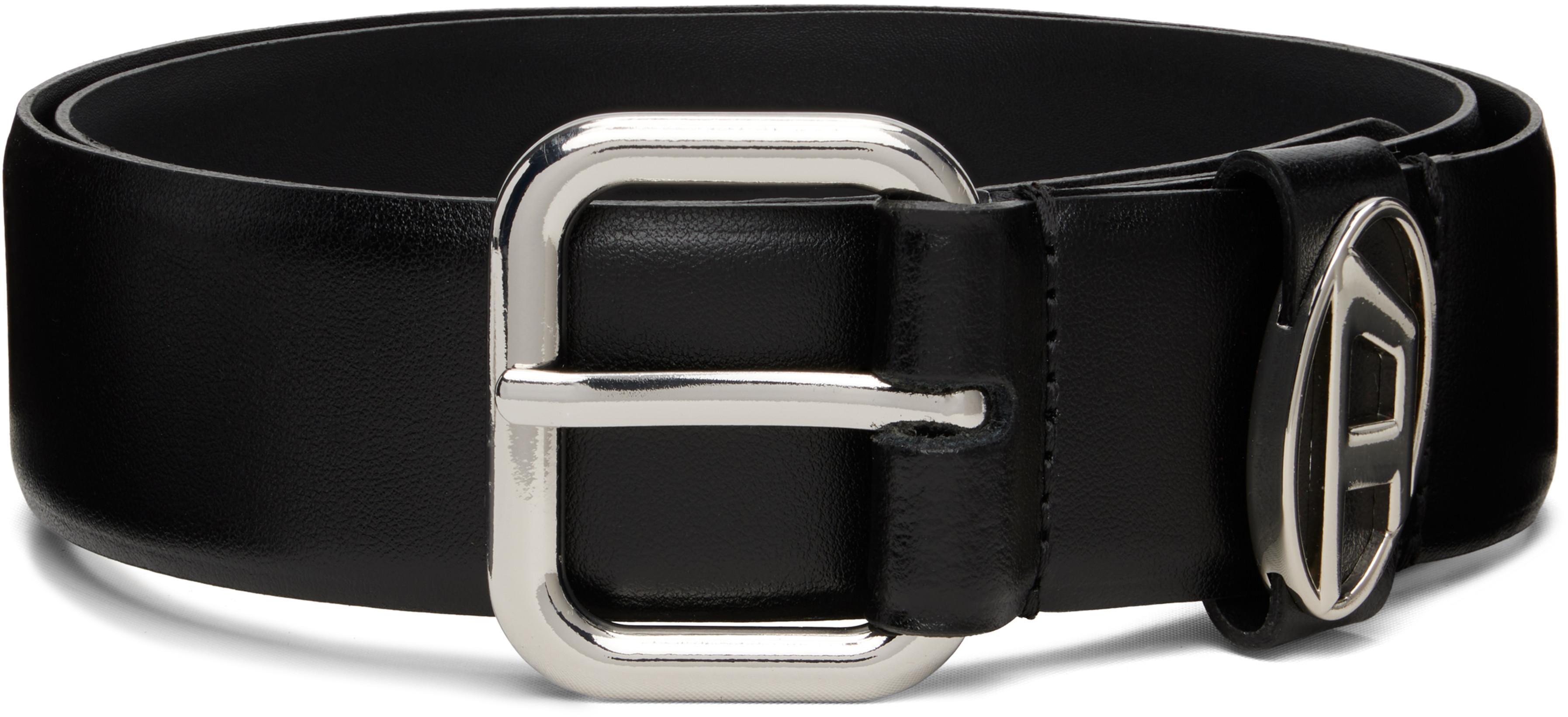 Black B-1Dr Oval D Loop Belt by DIESEL