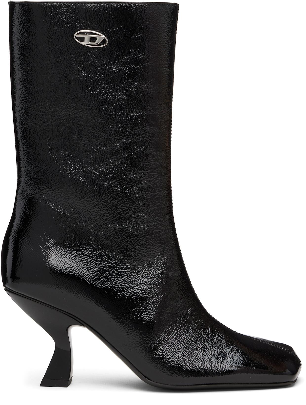 Black D-Amber Tube 75 Boots by DIESEL