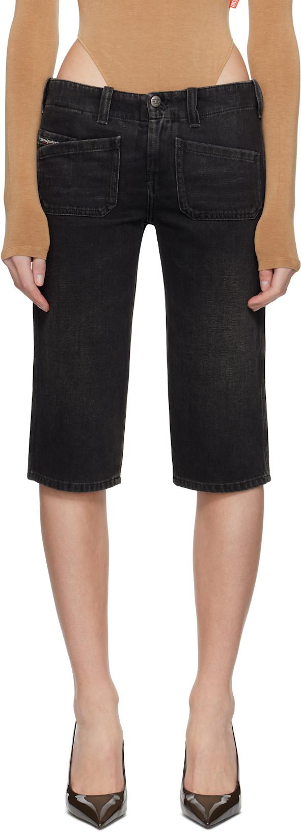 Black De-Keate Denim Shorts by DIESEL