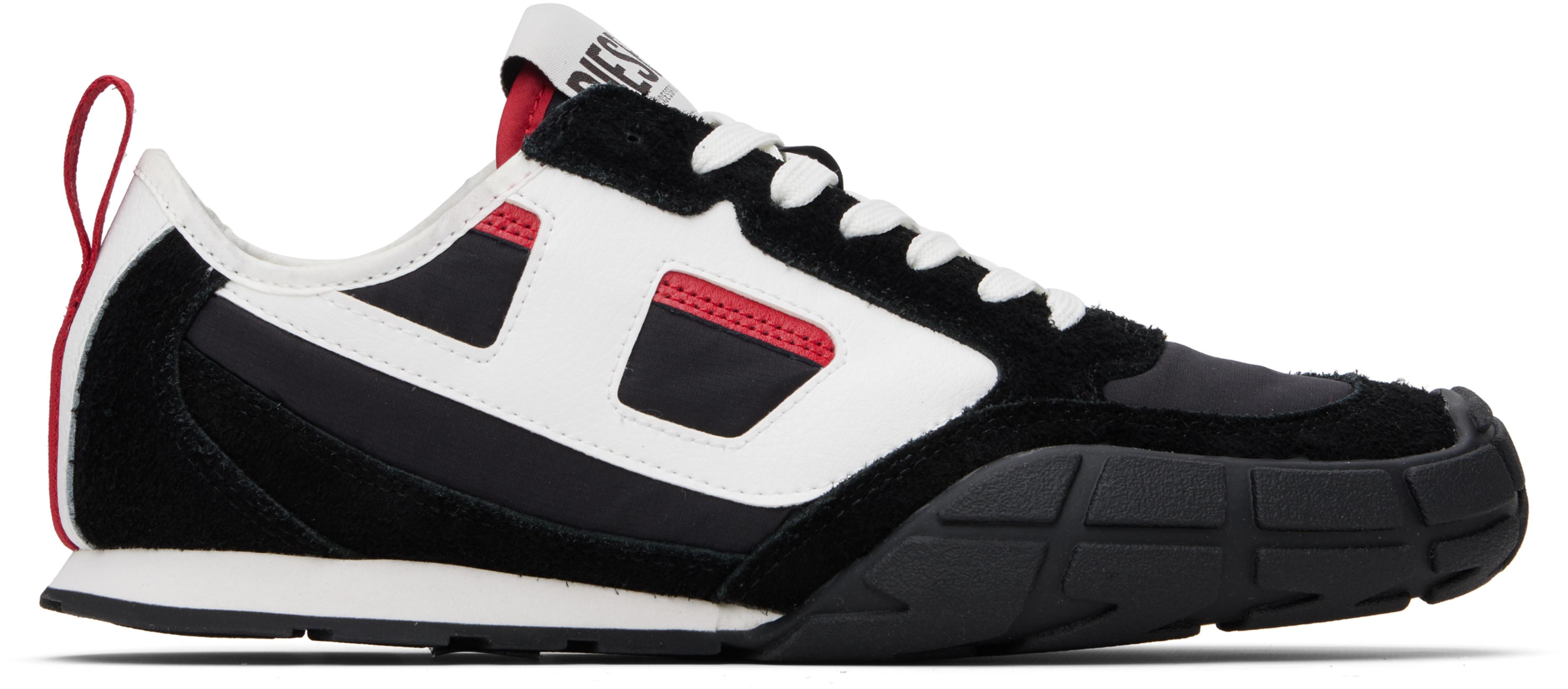Black & White S-Pagodha Low Sneakers by DIESEL