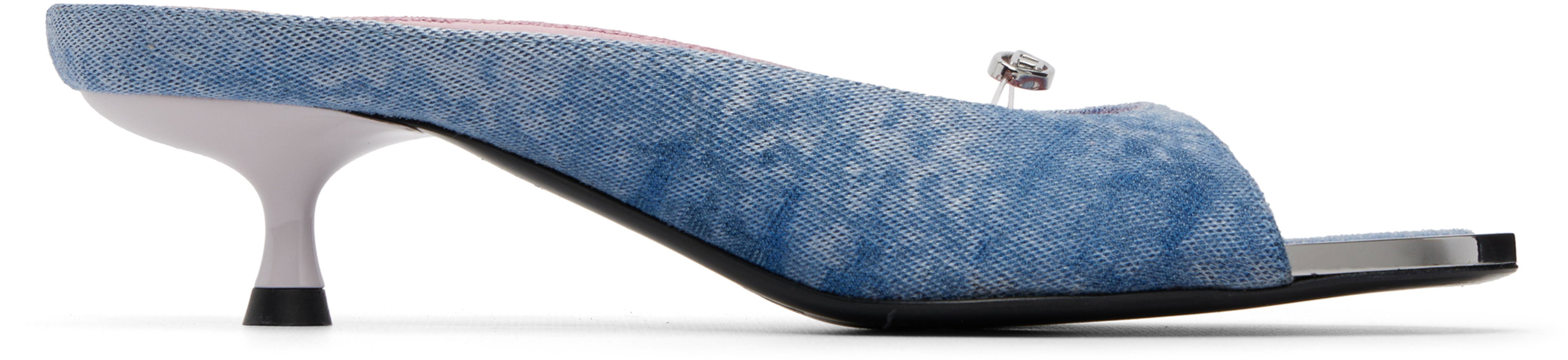 Blue D-Diam's-Low Denim Mule Heels by DIESEL