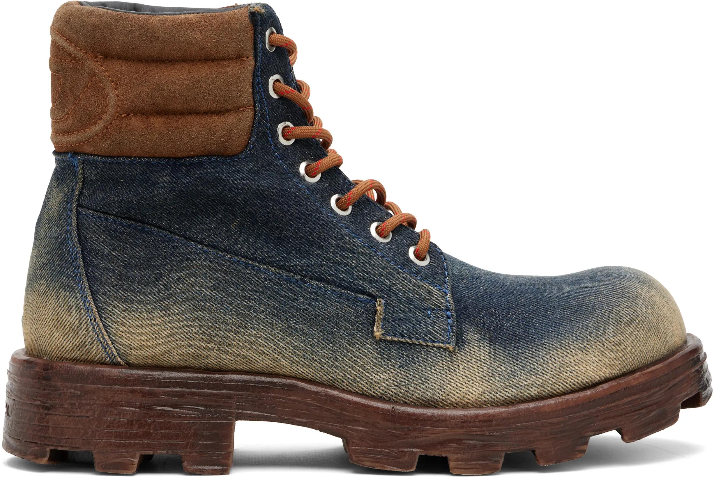 Blue D-Hammer Lace Up Boots by DIESEL
