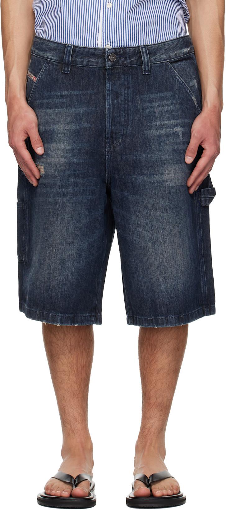 Blue D-Livery-W-Short Denim Shorts by DIESEL