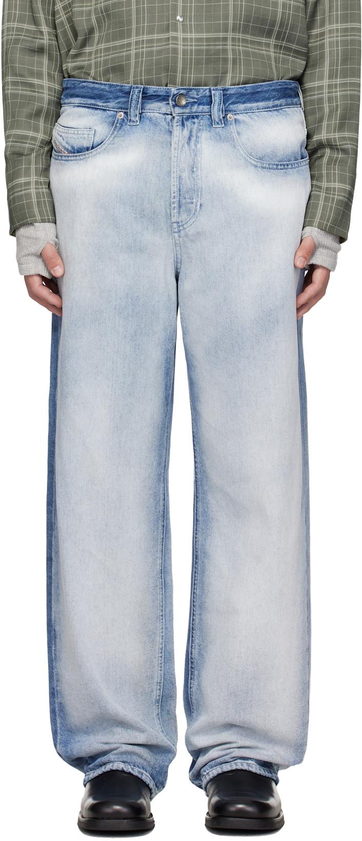 Blue Low Waist 2001 D-Macro Relaxed Jeans by DIESEL