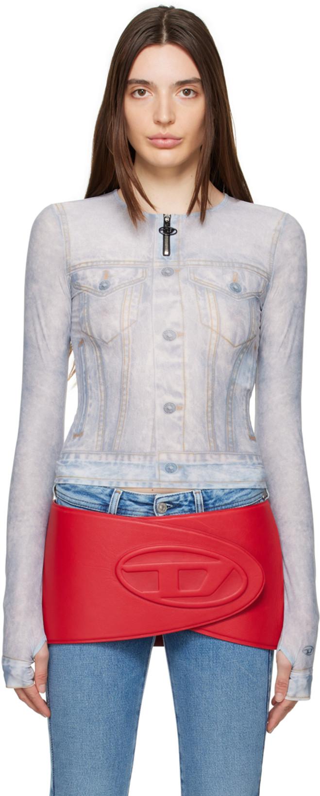 Blue T-Clau Long Sleeve T-Shirt by DIESEL