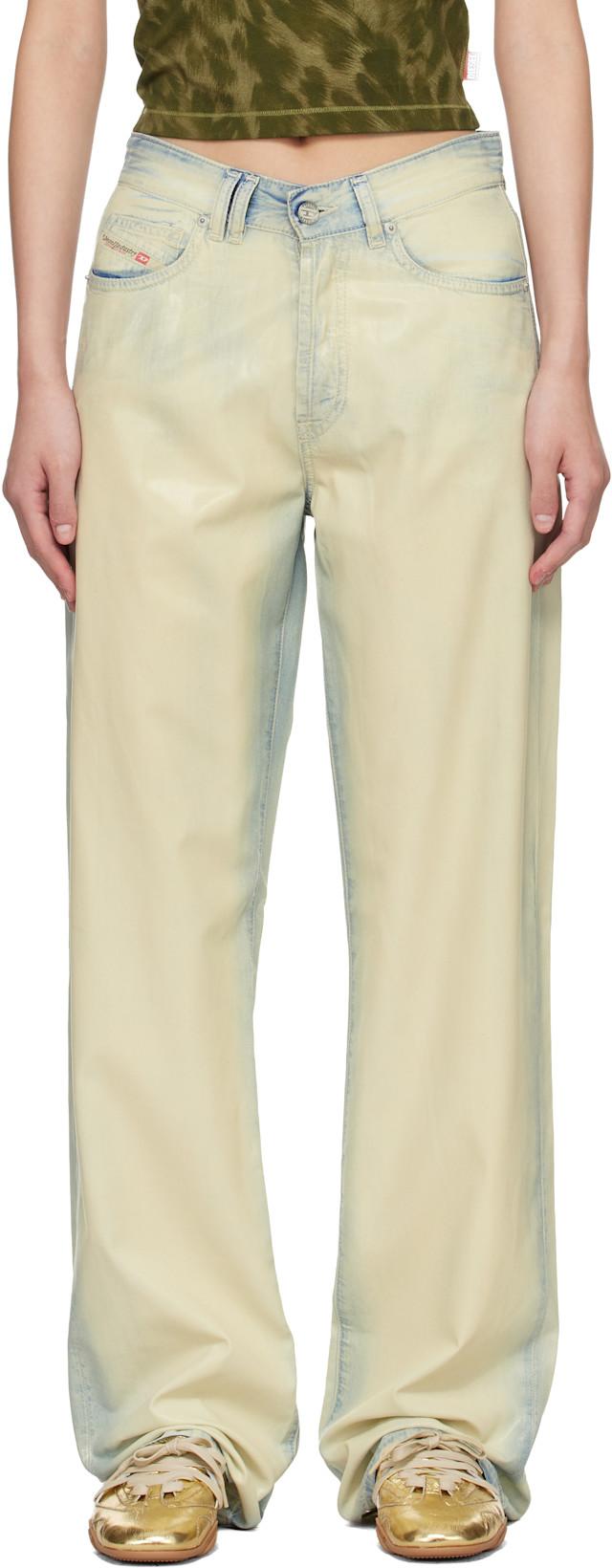 Blue & Off-White 1971 D-Sent Regular High Waist Jeans by DIESEL