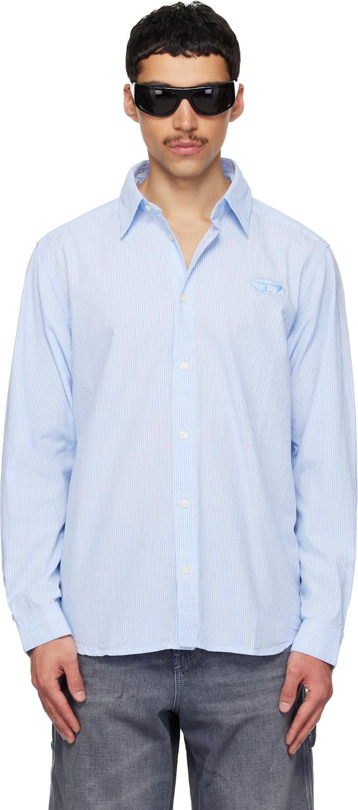 Blue & White S-Simply-Bkbz Shirt by DIESEL