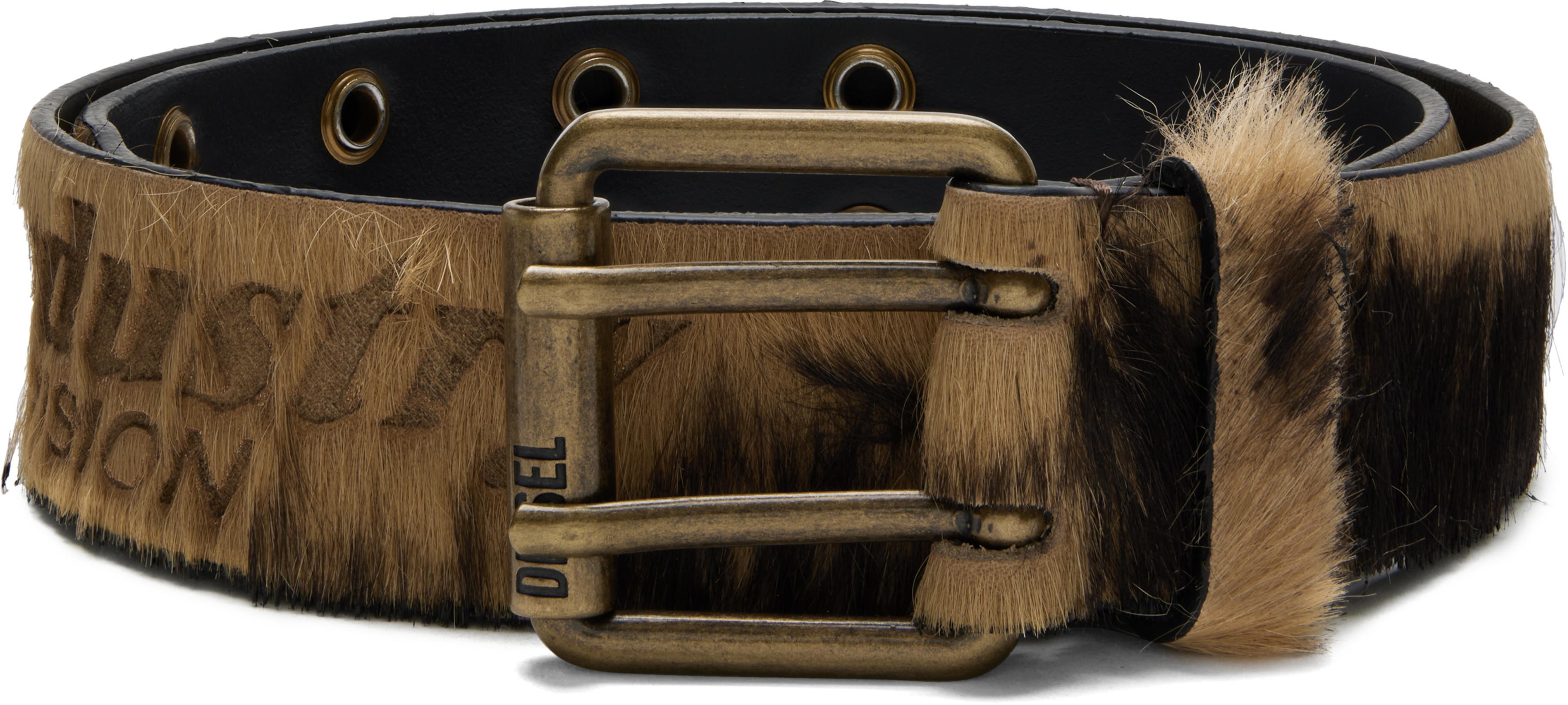 Brown B-Flag-D Belt by DIESEL