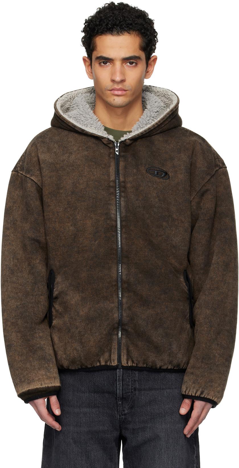 Brown & Beige S-Bryan Reversible Jacket by DIESEL