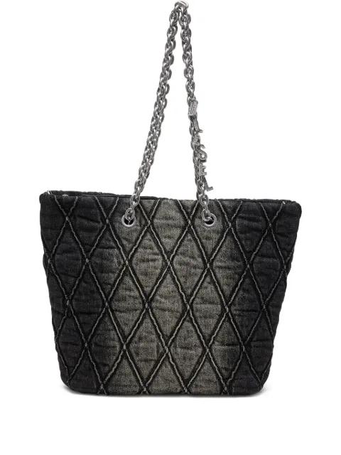 Charm-D quilted chain tote bag by DIESEL