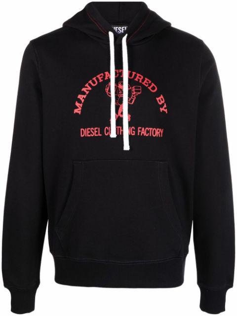 Crack-print pullover hoodie by DIESEL