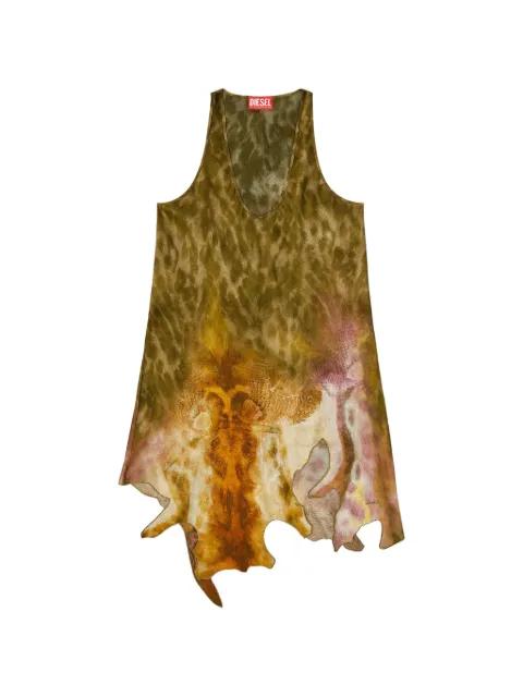 D-AHIUL jagged-hem printed dress by DIESEL