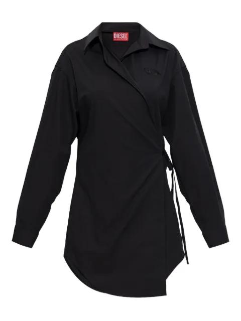 D-Delphos-S1 wrap logo-embroidery dress by DIESEL
