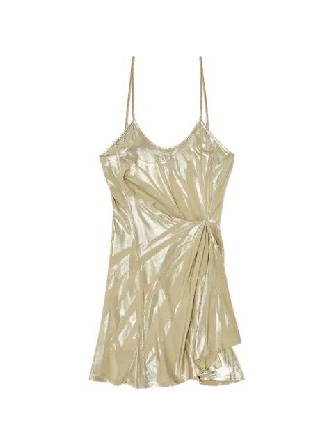 D-Invy draped metallic-finish mini dress by DIESEL