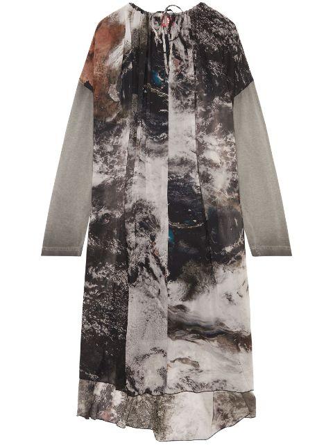 D-Lav planet-print drawstring midi dress by DIESEL