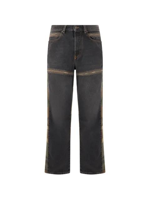 D-Mand camouflage-panelled straight-leg jeans by DIESEL