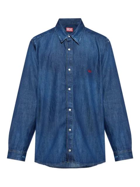 D-Simply embroidered-logo denim shirt by DIESEL