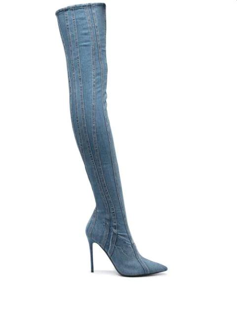 D-Yucca over-the-knee denim boots by DIESEL