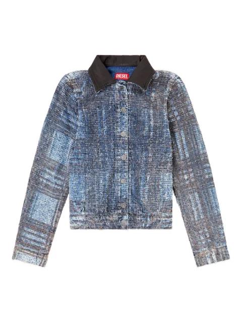 De-Ateli prince of wales leather collar jacket by DIESEL