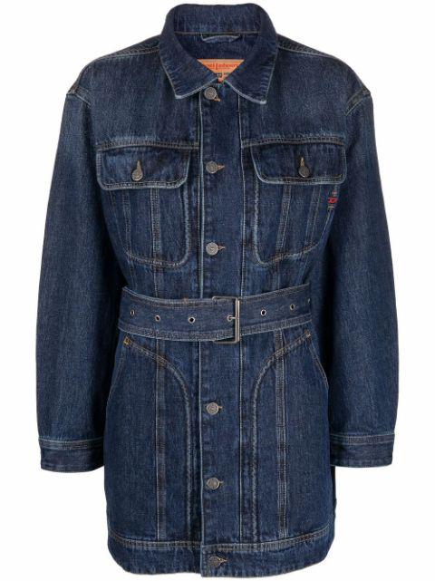 De-Flaminia belted denim jacket by DIESEL