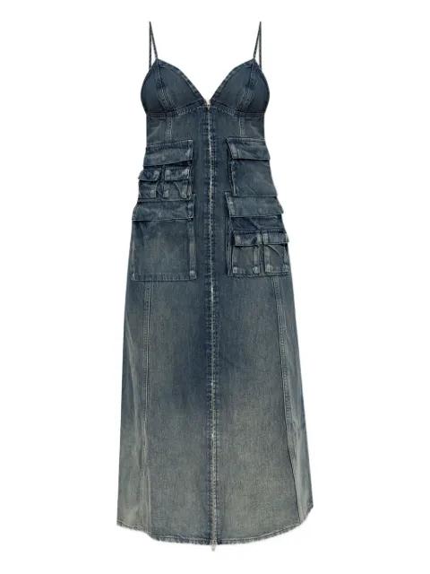 De-Melvi-S zip-up denim midi dress by DIESEL