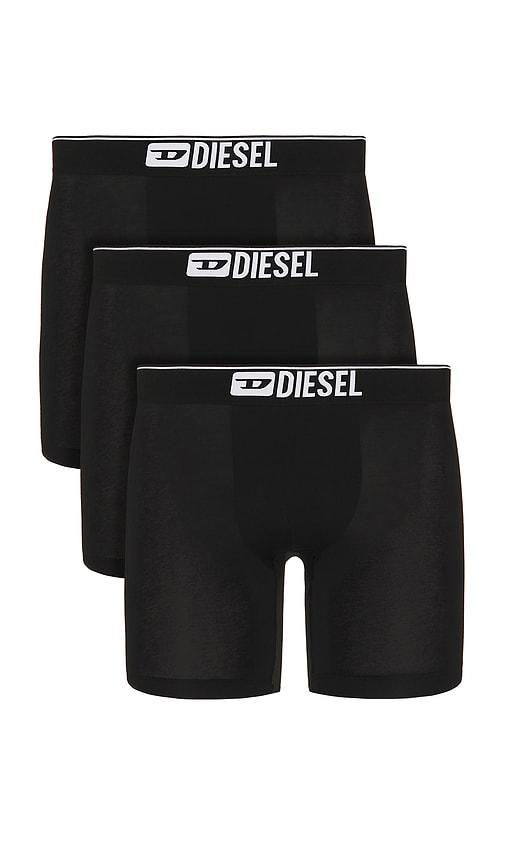 Diesel 3-Pack Stretch Cotton Boxer Briefs in Black by DIESEL