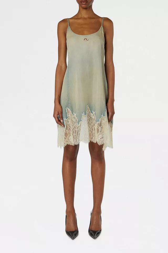 Diesel De-Odry-S Lace Trim Denim Mini Dress by DIESEL