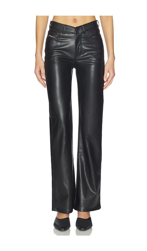 Diesel Plain Leather Pant in Black by DIESEL