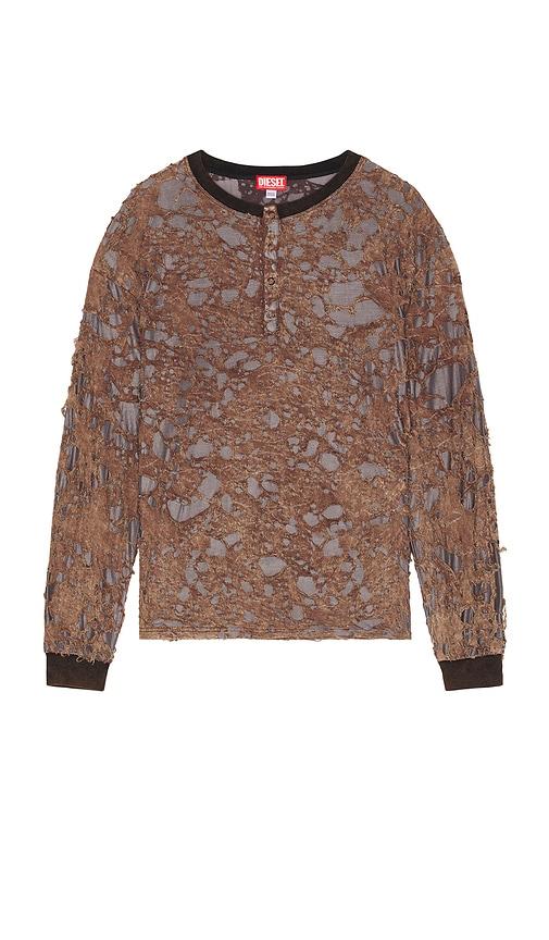 Diesel T-Overt Long Sleeve Tee in Brown by DIESEL