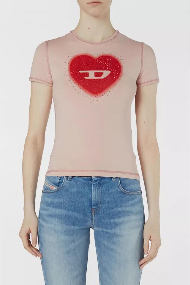 Diesel T-Uncuties-Long-S5 Embellished Graphic Baby Tee by DIESEL