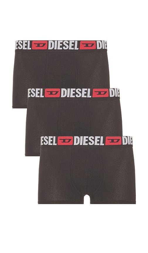 Diesel Three-Pack All Over Logo Waist Boxers in Black by DIESEL