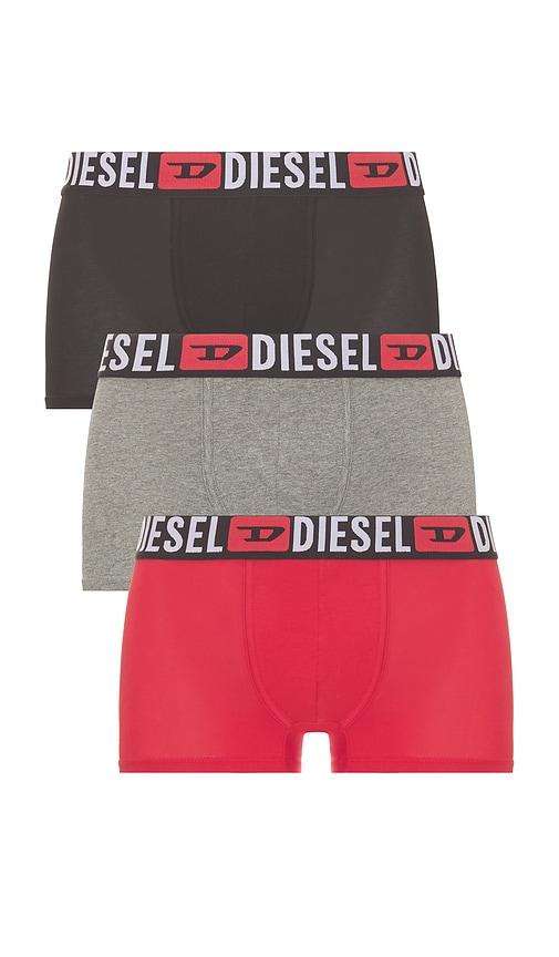 Diesel Three-Pack All Over Logo Waist Boxers in Red,Black by DIESEL